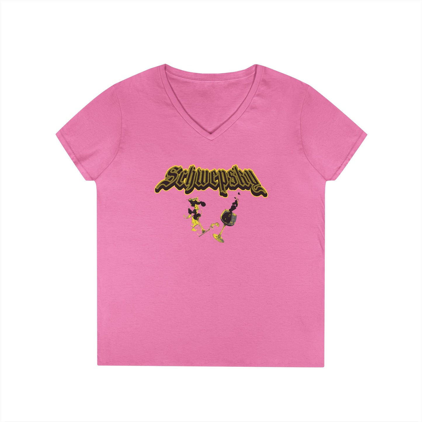 Schwepsky Vintage Wine Logo Ladies' V-Neck T-Shirt