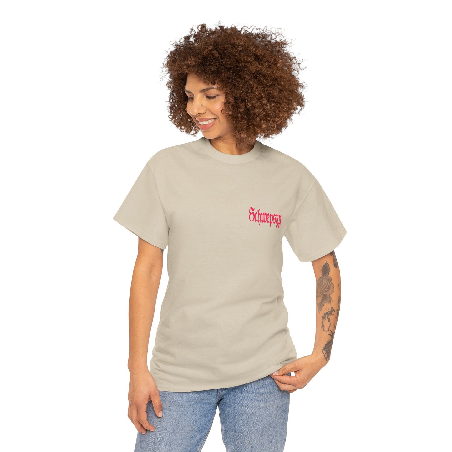 Schwepsky "Evil Lurking" Retro Gothic Logo T‑Shirt