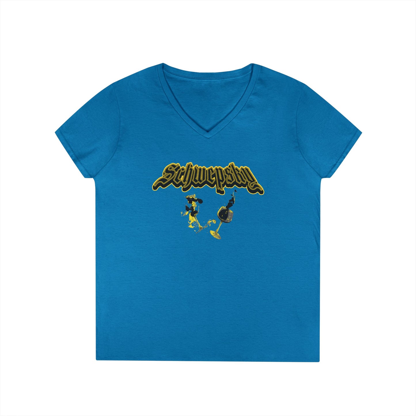 Schwepsky Vintage Wine Logo Ladies' V-Neck T-Shirt