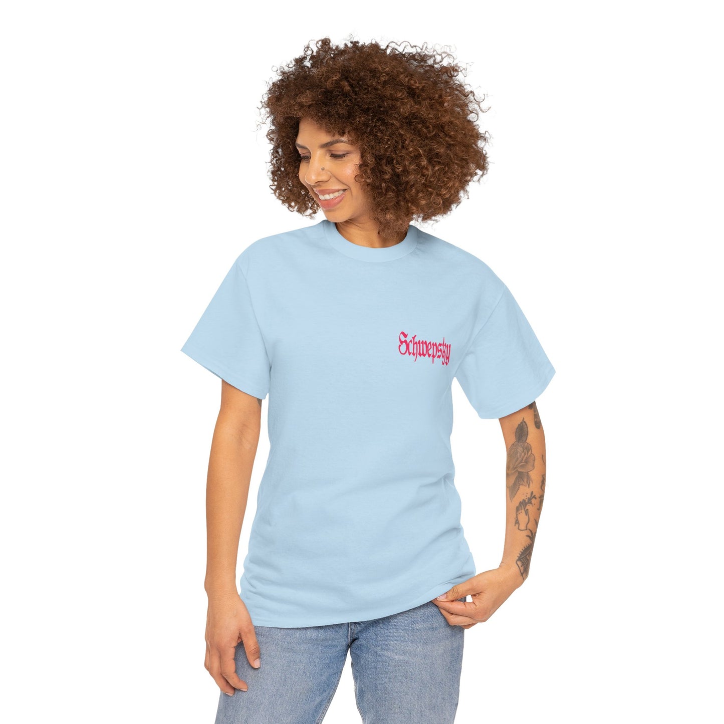 Schwepsky "Evil Lurking" Retro Gothic Logo T‑Shirt