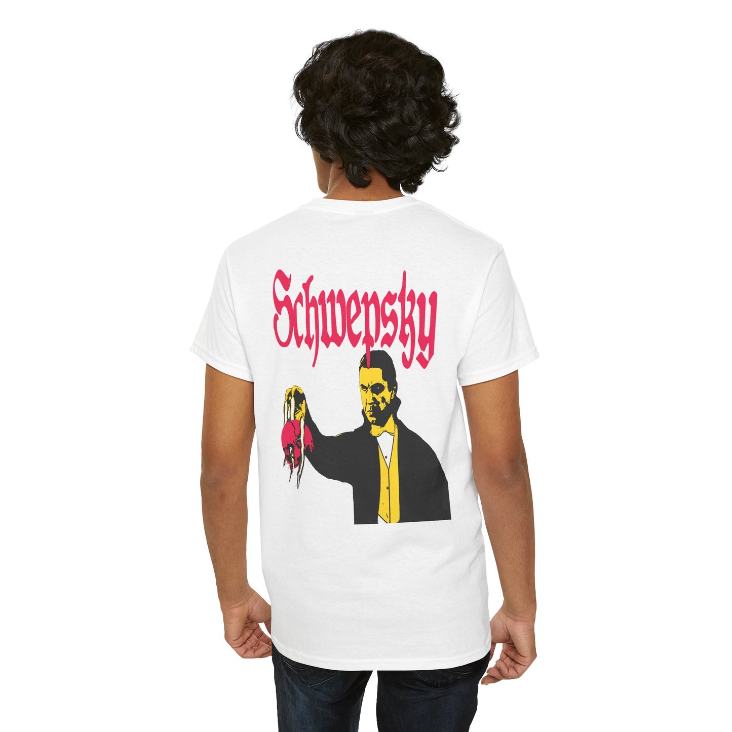 Schwepsky "Evil Lurking" Retro Gothic Logo T‑Shirt
