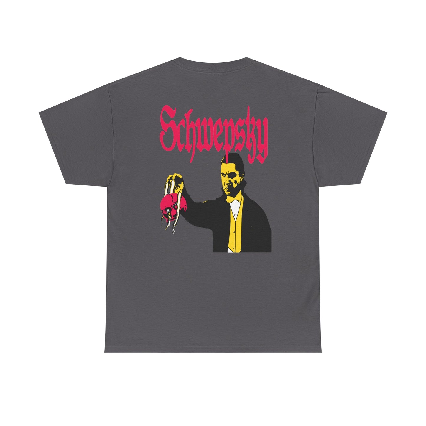 Schwepsky "Evil Lurking" Retro Gothic Logo T‑Shirt