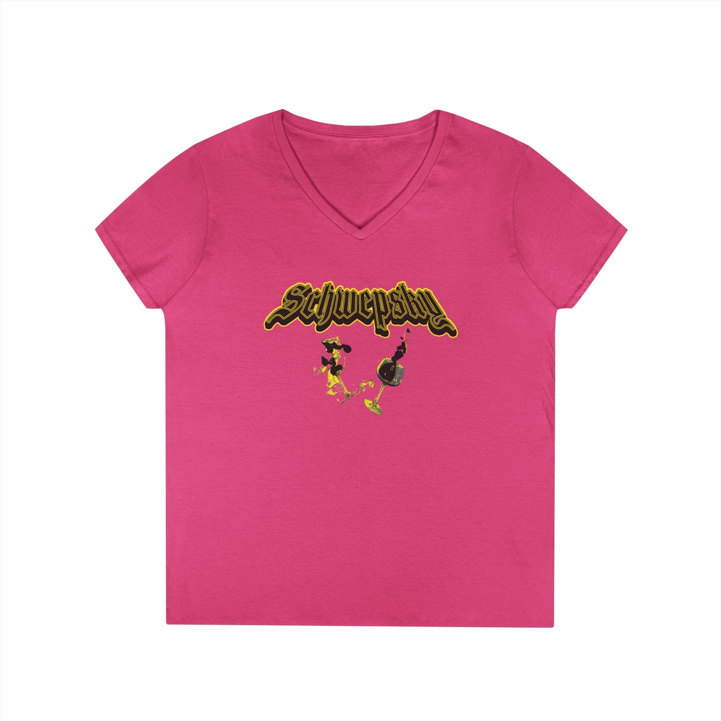 Schwepsky Vintage Wine Logo Ladies' V-Neck T-Shirt