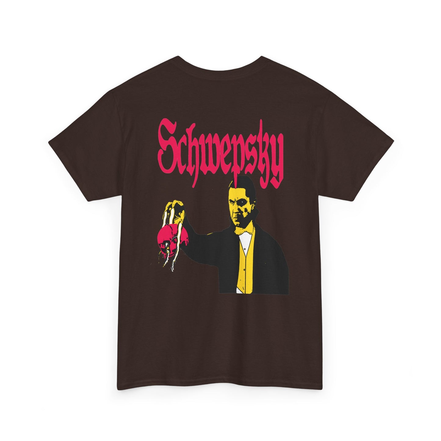 Schwepsky "Evil Lurking" Retro Gothic Logo T‑Shirt