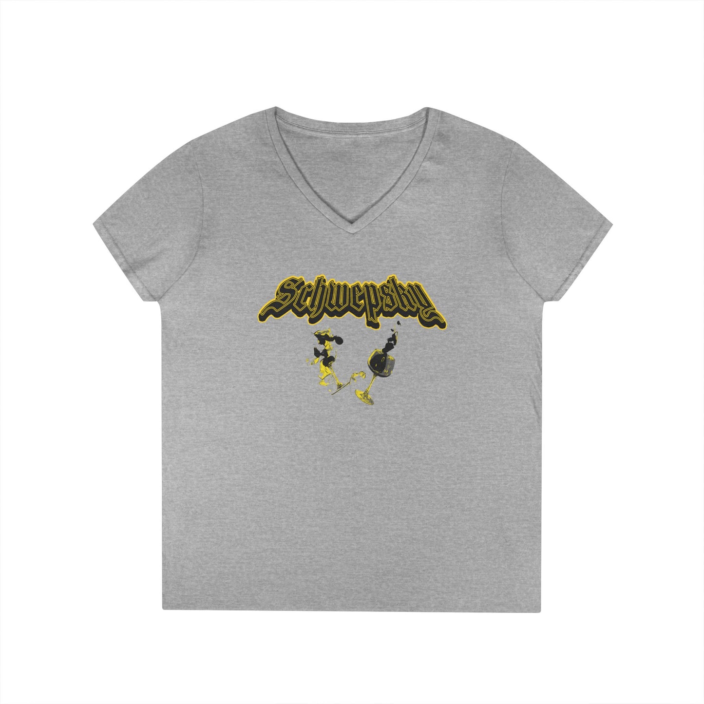 Schwepsky Vintage Wine Logo Ladies' V-Neck T-Shirt