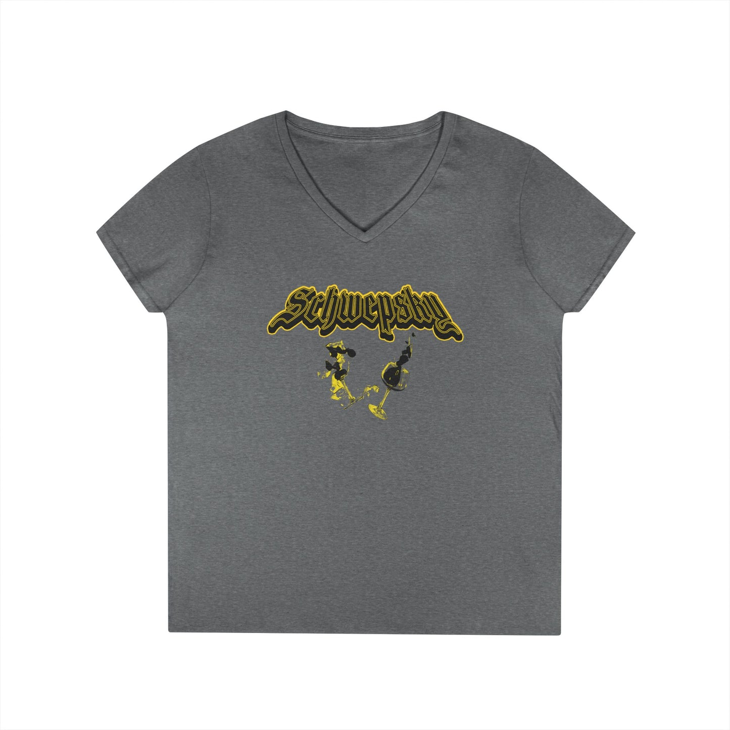 Schwepsky Vintage Wine Logo Ladies' V-Neck T-Shirt