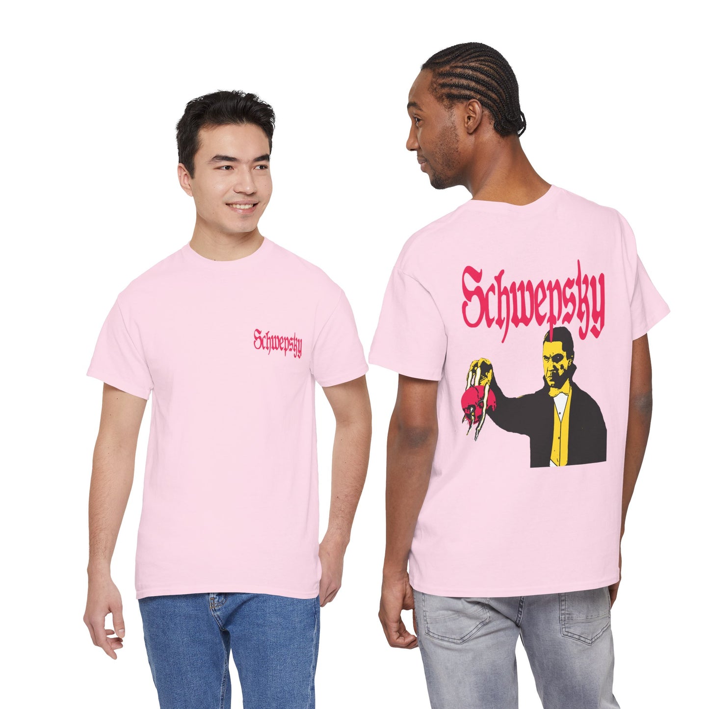 Schwepsky "Evil Lurking" Retro Gothic Logo T‑Shirt