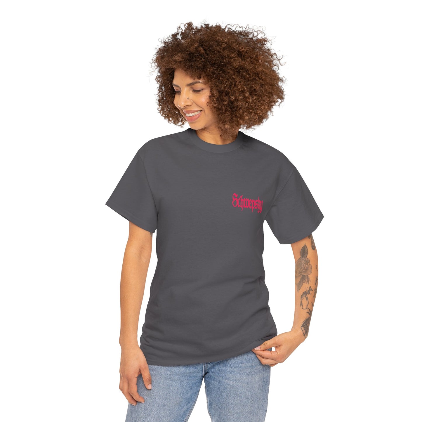 Schwepsky "Evil Lurking" Retro Gothic Logo T‑Shirt