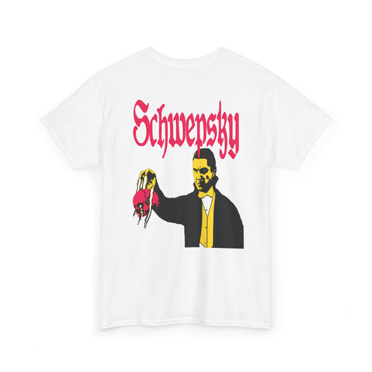Schwepsky "Evil Lurking" Retro Gothic Logo T‑Shirt