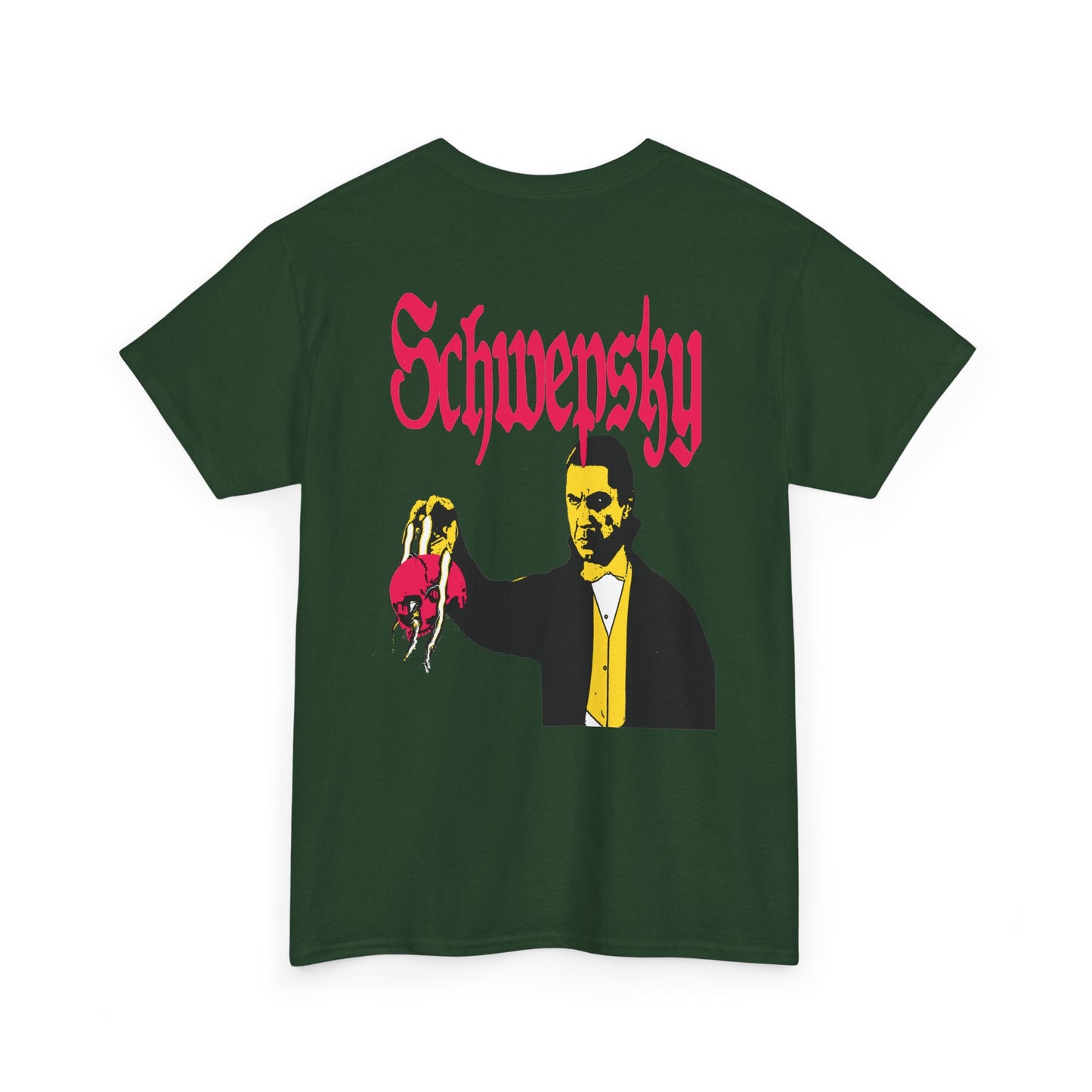 Schwepsky "Evil Lurking" Retro Gothic Logo T‑Shirt