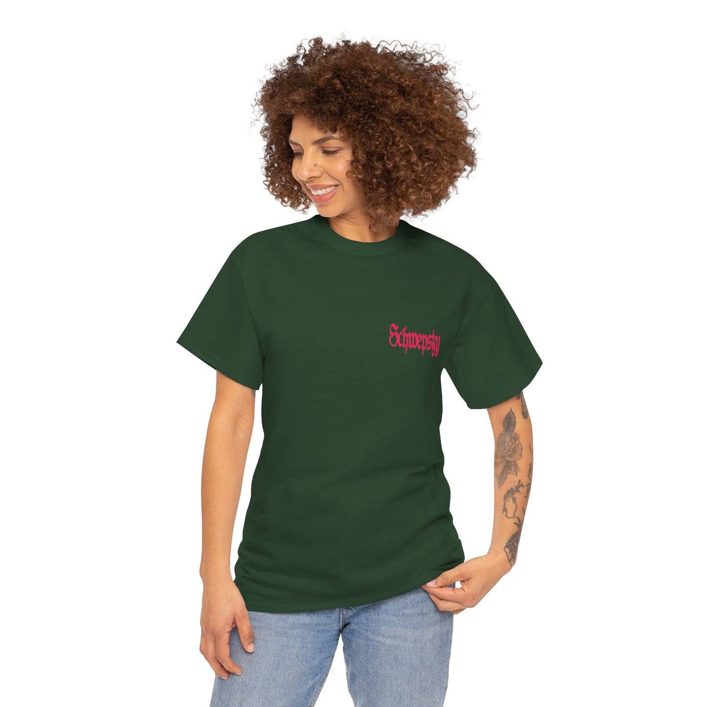 Schwepsky "Evil Lurking" Retro Gothic Logo T‑Shirt