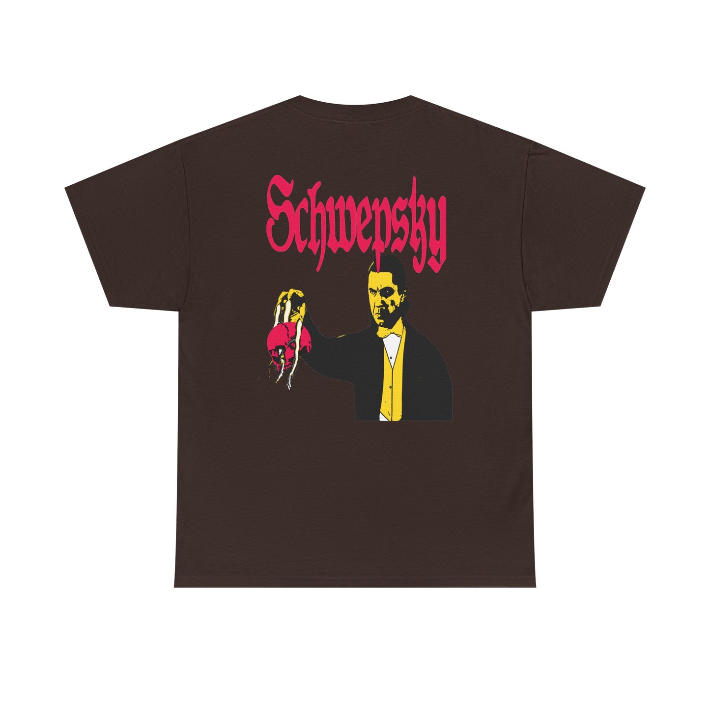 Schwepsky "Evil Lurking" Retro Gothic Logo T‑Shirt