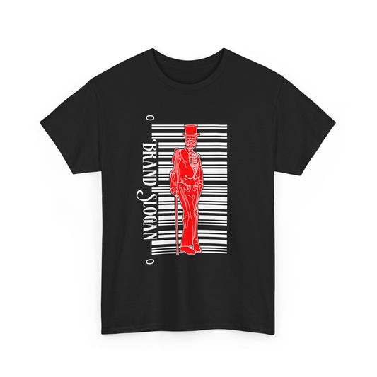 Vintage Gentleman Silhouette/ Barcode T-Shirt (Brand Slogan)