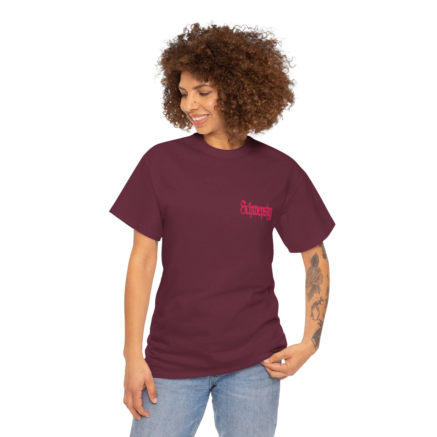 Schwepsky "Evil Lurking" Retro Gothic Logo T‑Shirt