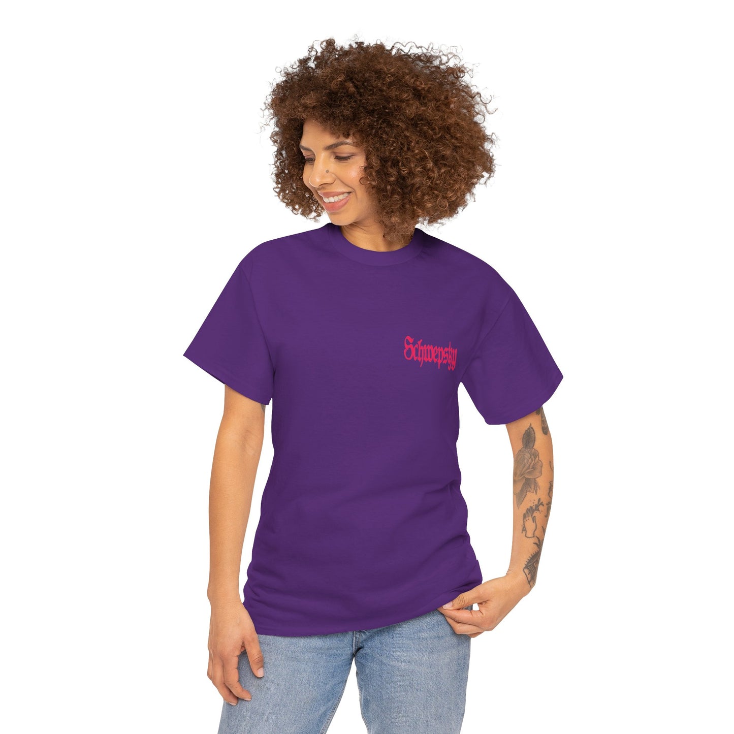 Schwepsky "Evil Lurking" Retro Gothic Logo T‑Shirt