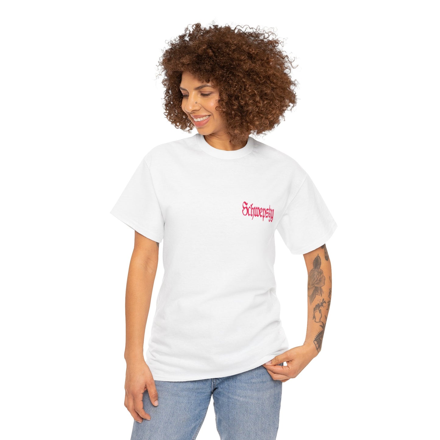 Schwepsky "Evil Lurking" Retro Gothic Logo T‑Shirt