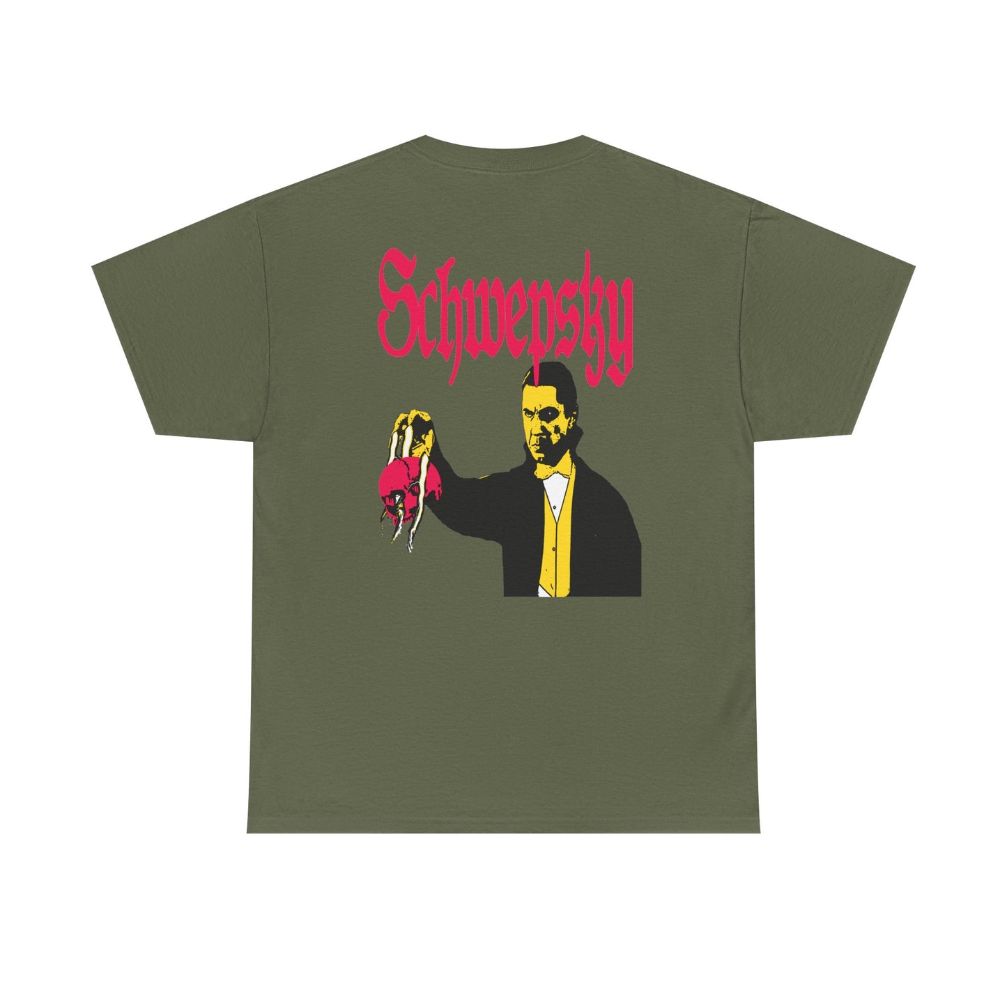 Schwepsky "Evil Lurking" Retro Gothic Logo T‑Shirt