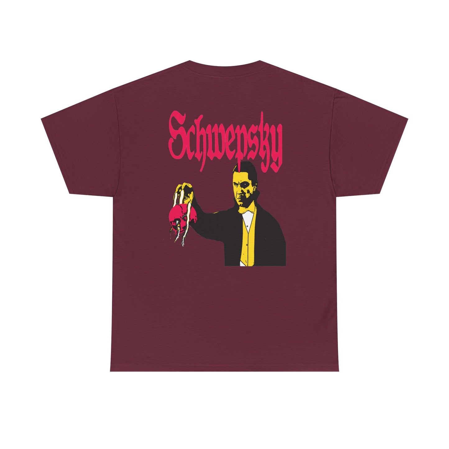 Schwepsky "Evil Lurking" Retro Gothic Logo T‑Shirt