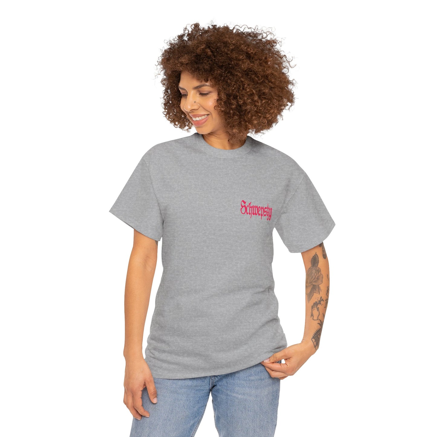 Schwepsky "Evil Lurking" Retro Gothic Logo T‑Shirt