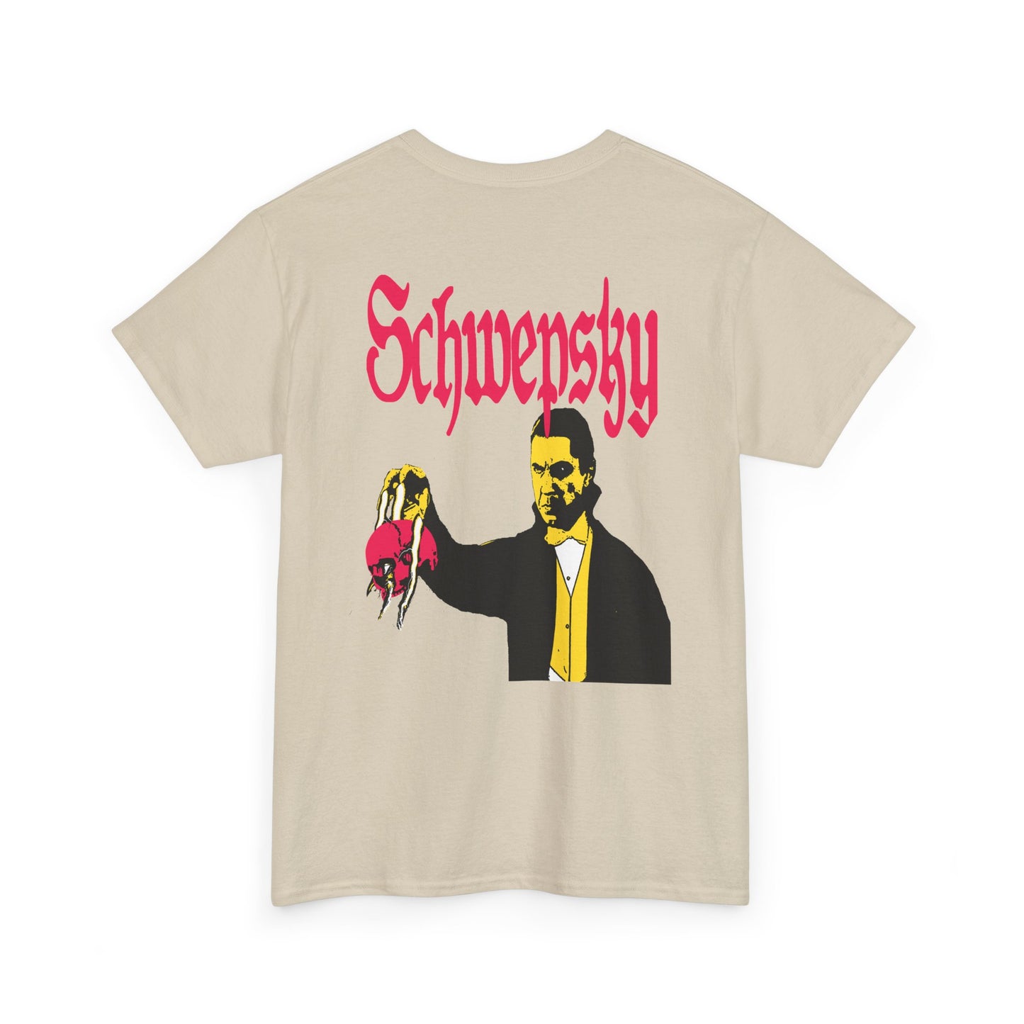 Schwepsky "Evil Lurking" Retro Gothic Logo T‑Shirt