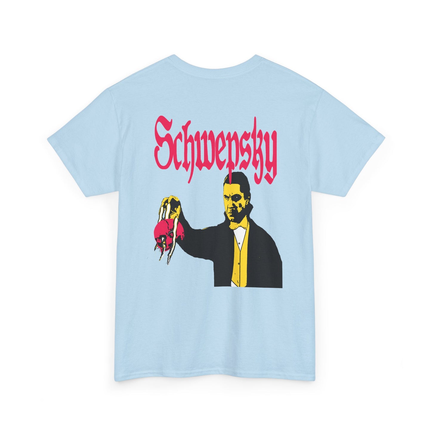 Schwepsky "Evil Lurking" Retro Gothic Logo T‑Shirt