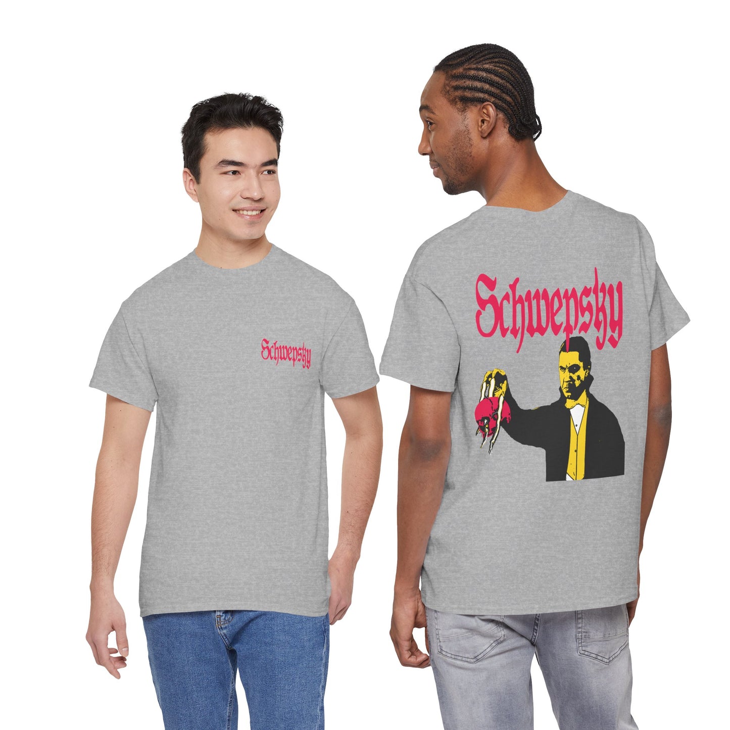 Schwepsky "Evil Lurking" Retro Gothic Logo T‑Shirt
