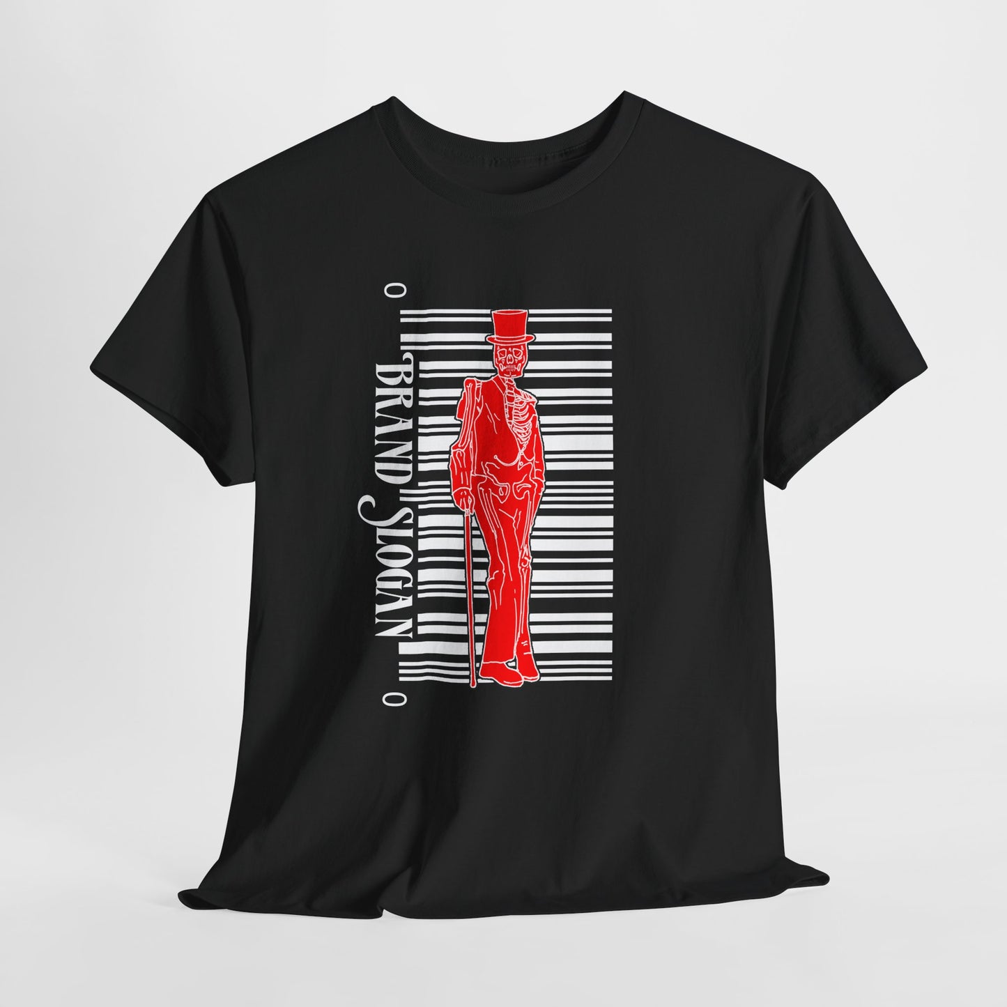 Vintage Gentleman Silhouette/ Barcode T-Shirt (Brand Slogan)
