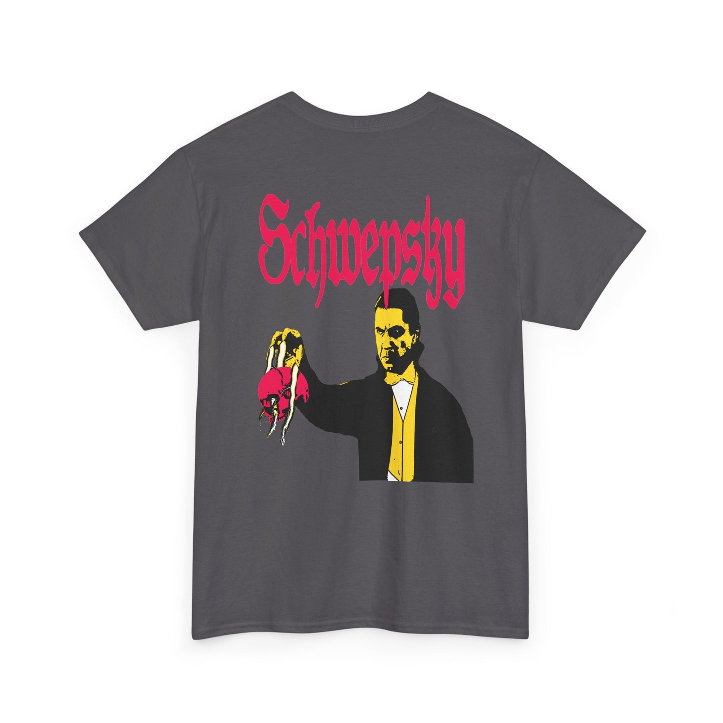 Schwepsky "Evil Lurking" Retro Gothic Logo T‑Shirt