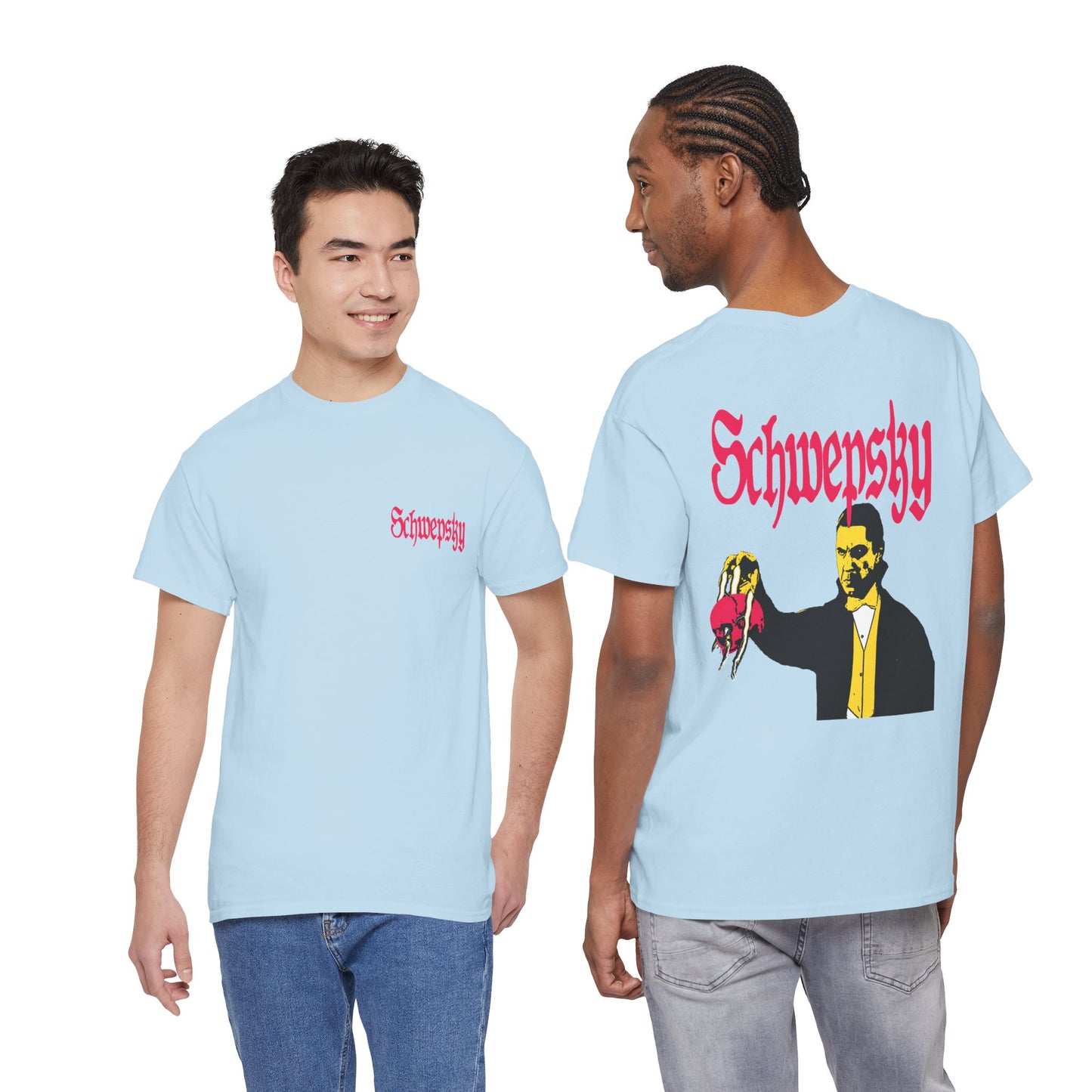 Schwepsky "Evil Lurking" Retro Gothic Logo T‑Shirt