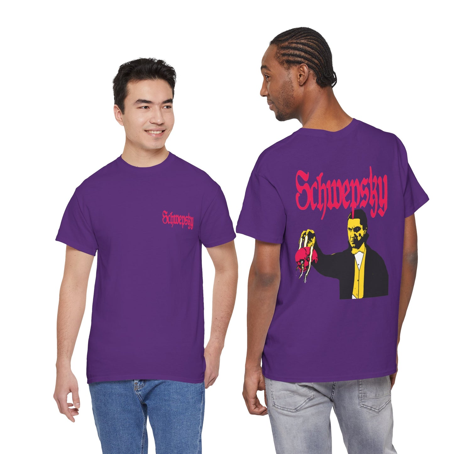 Schwepsky "Evil Lurking" Retro Gothic Logo T‑Shirt
