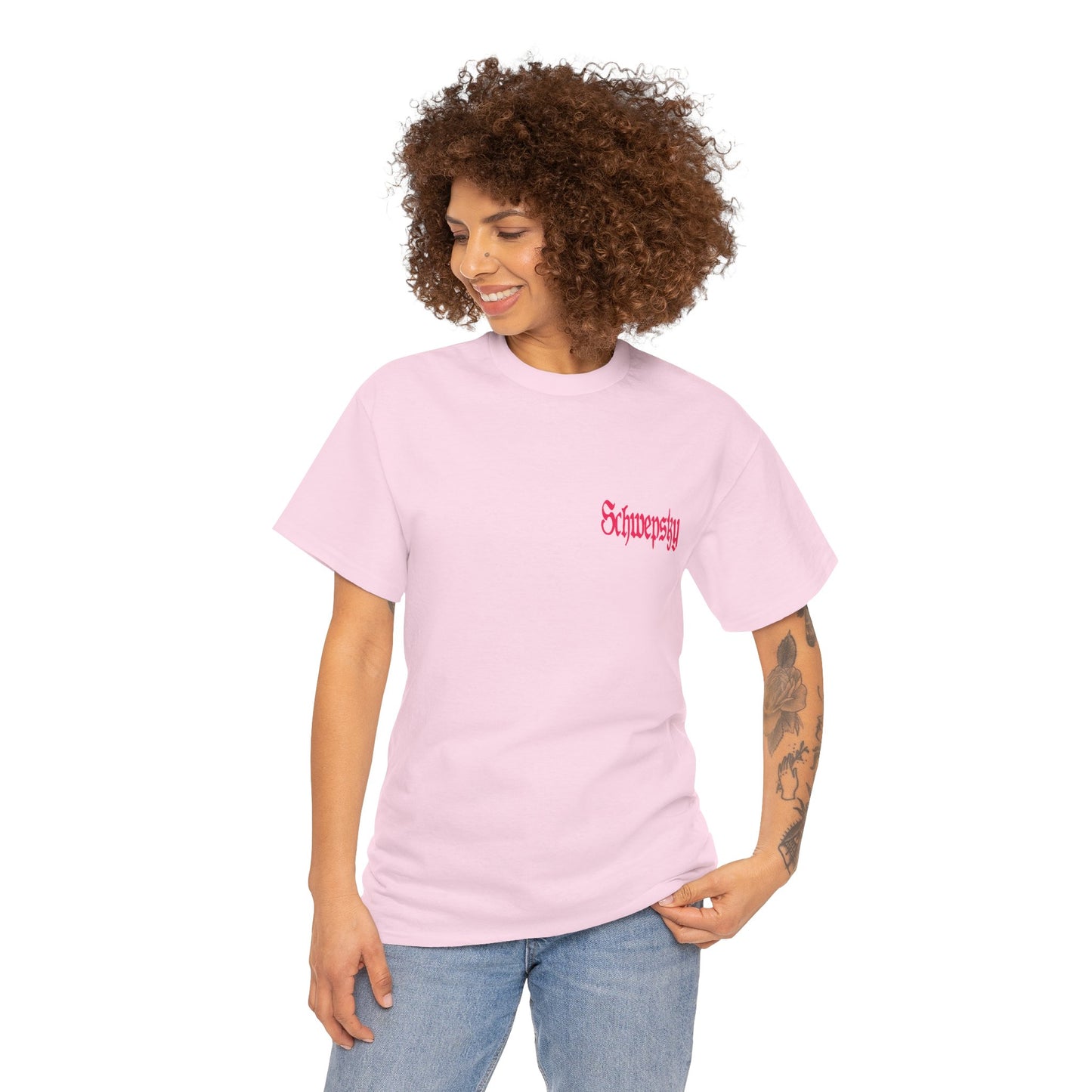 Schwepsky "Evil Lurking" Retro Gothic Logo T‑Shirt