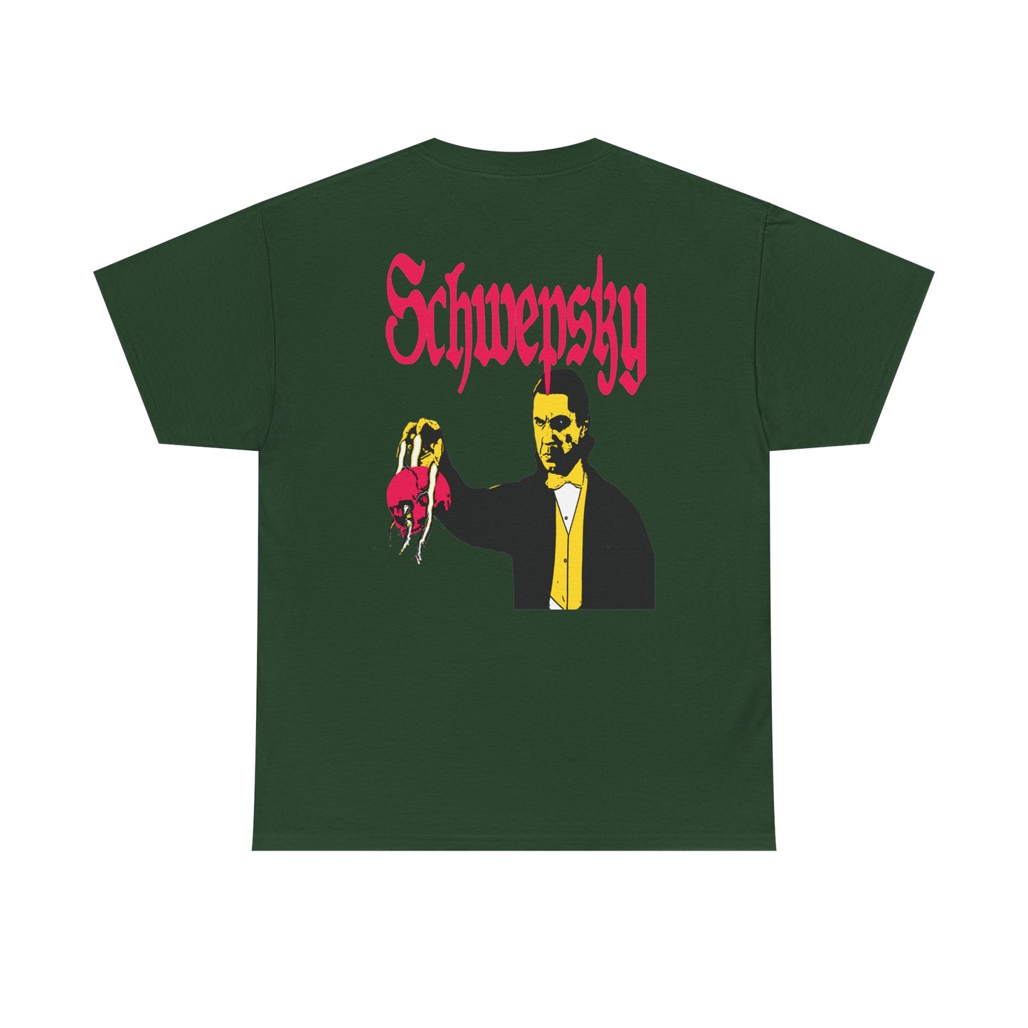 Schwepsky "Evil Lurking" Retro Gothic Logo T‑Shirt