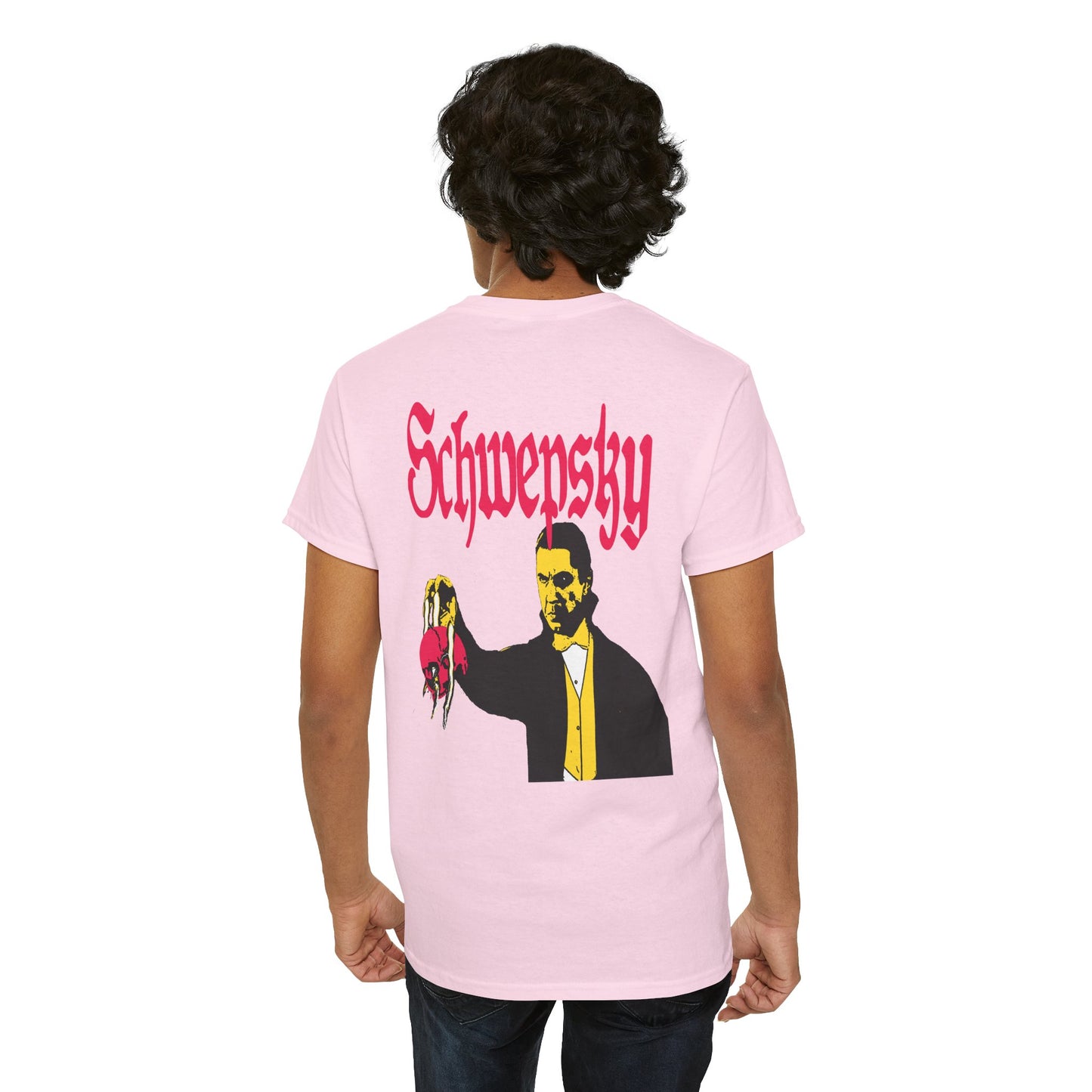 Schwepsky "Evil Lurking" Retro Gothic Logo T‑Shirt