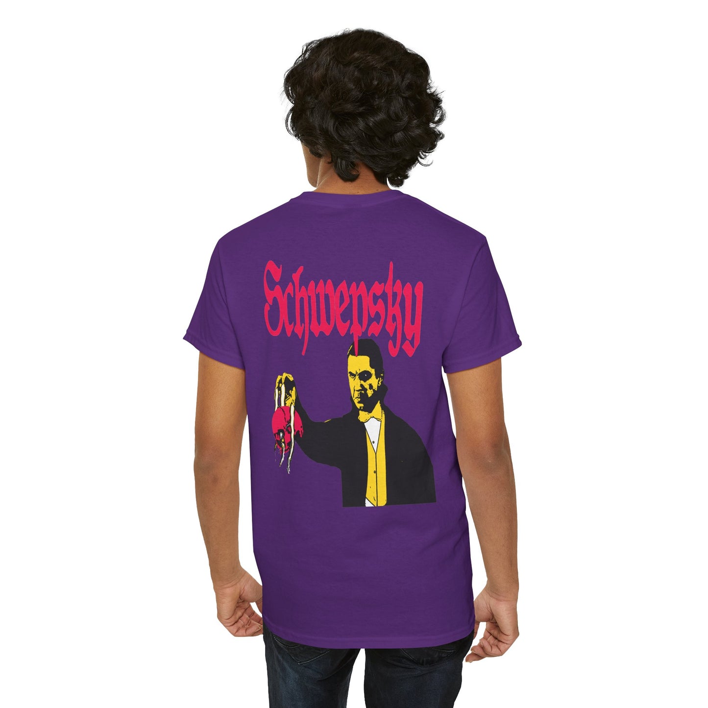 Schwepsky "Evil Lurking" Retro Gothic Logo T‑Shirt