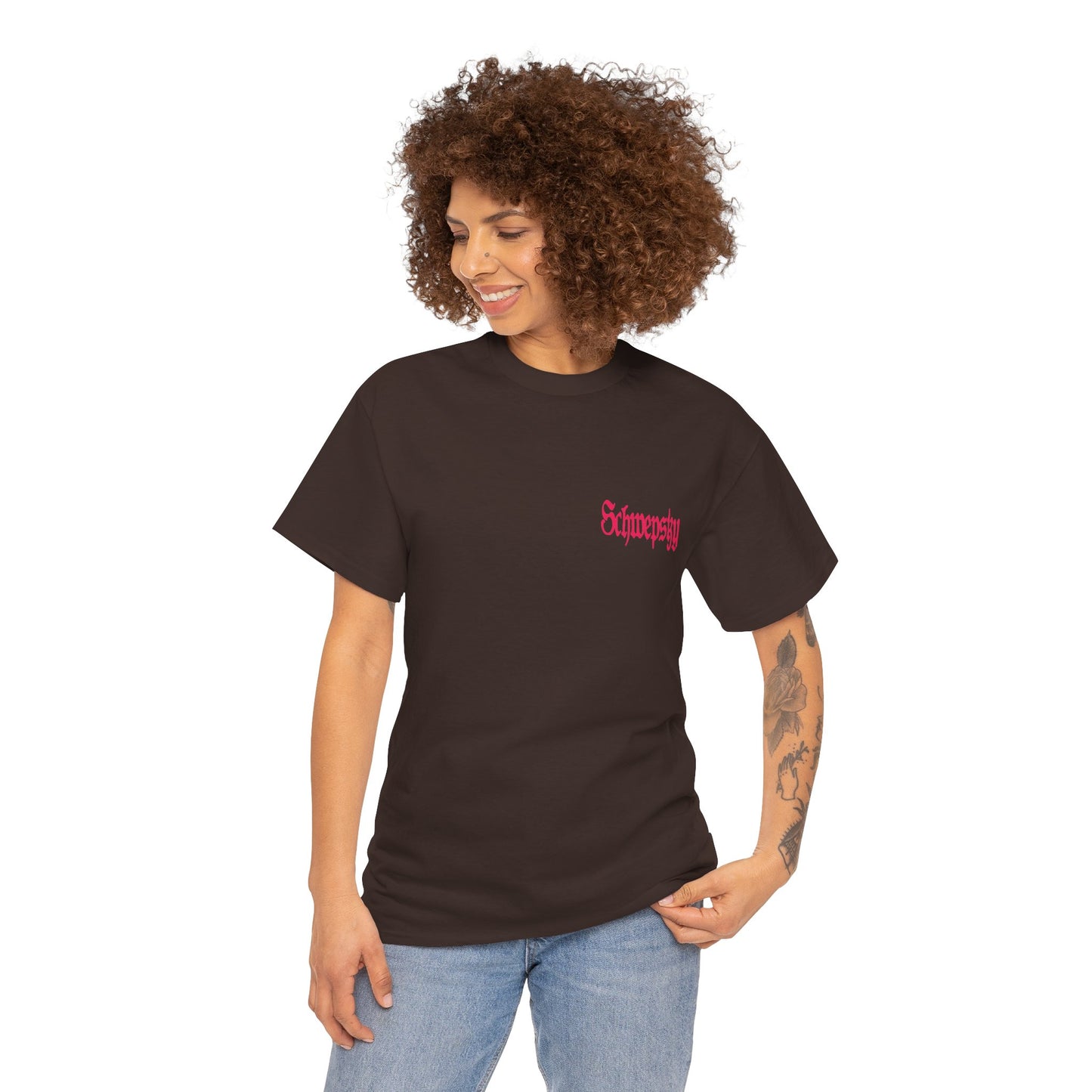 Schwepsky "Evil Lurking" Retro Gothic Logo T‑Shirt