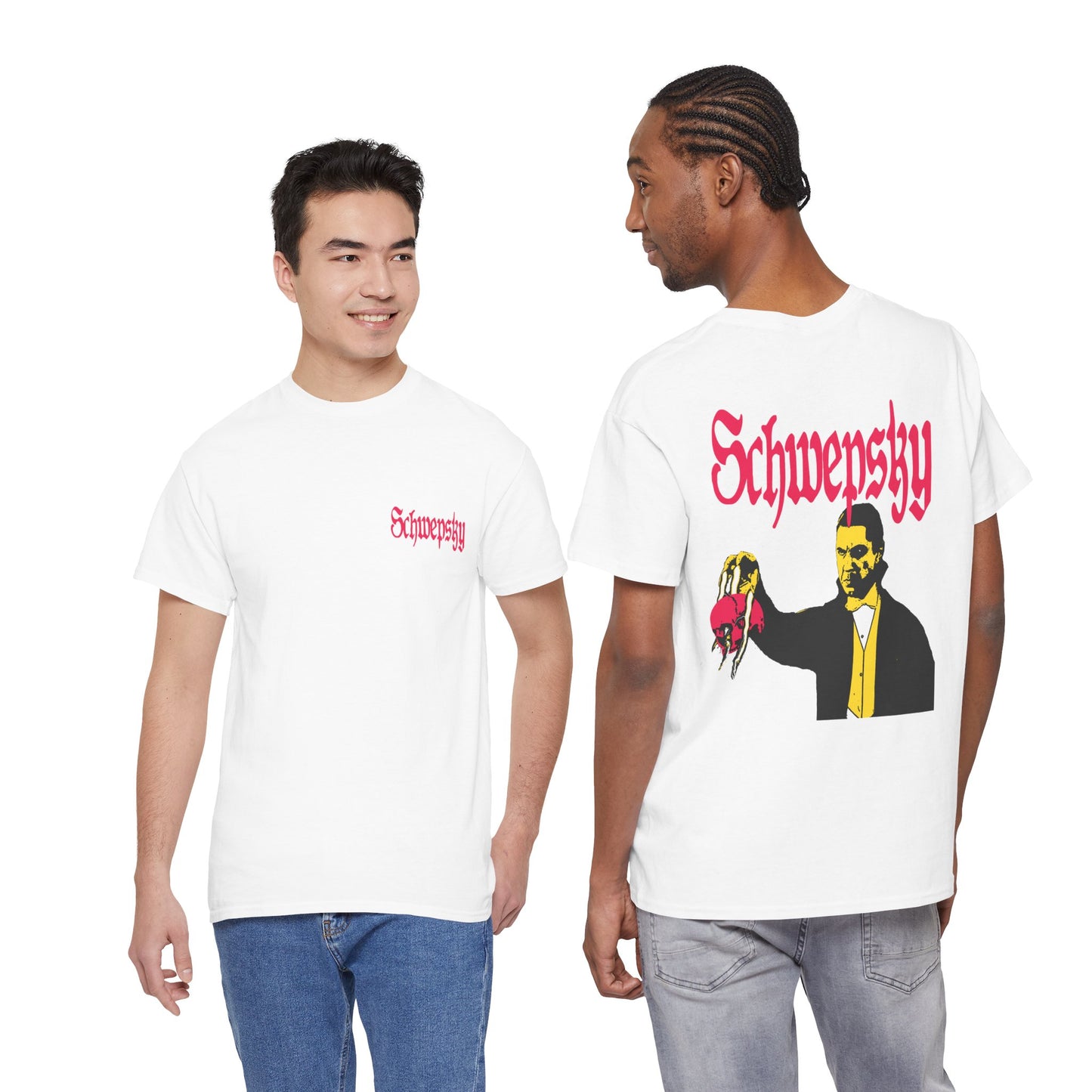 Schwepsky "Evil Lurking" Retro Gothic Logo T‑Shirt