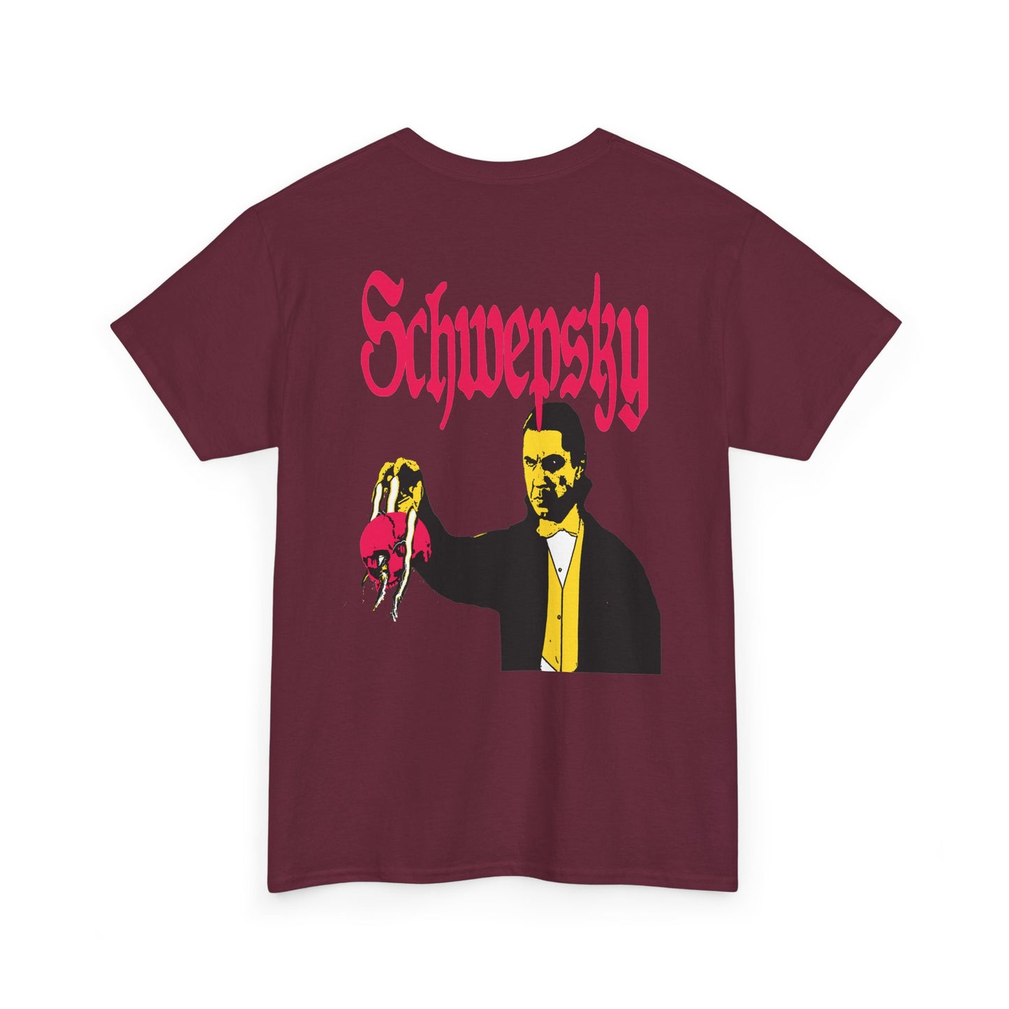 Schwepsky "Evil Lurking" Retro Gothic Logo T‑Shirt