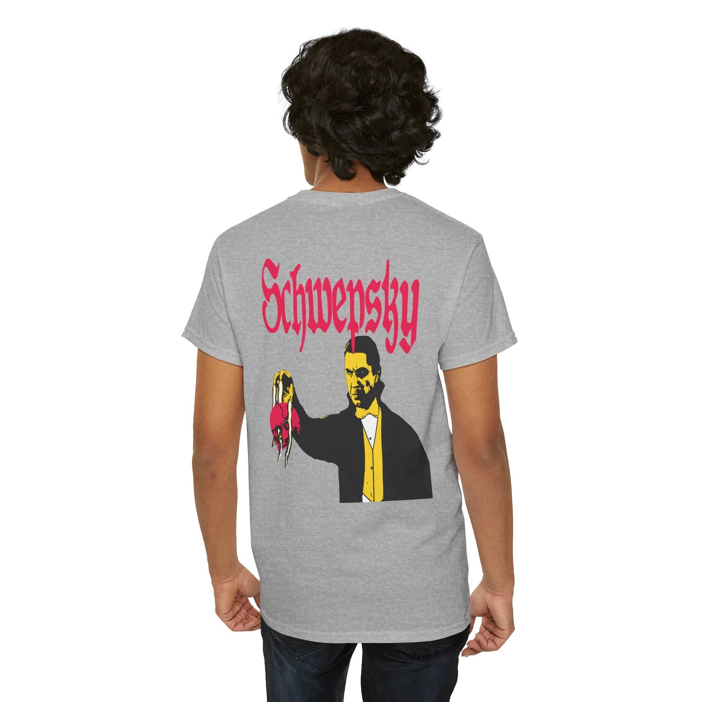 Schwepsky "Evil Lurking" Retro Gothic Logo T‑Shirt