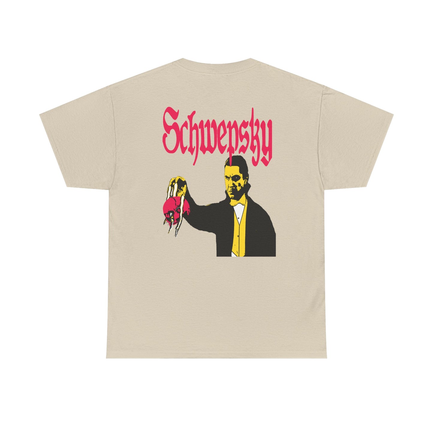 Schwepsky "Evil Lurking" Retro Gothic Logo T‑Shirt