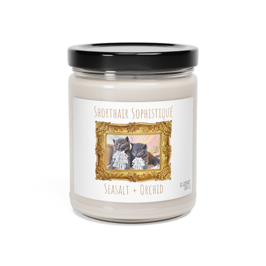 Shorthair Sophistiqué – Seasalt + Orchid- Scented Soy Candle, 9oz